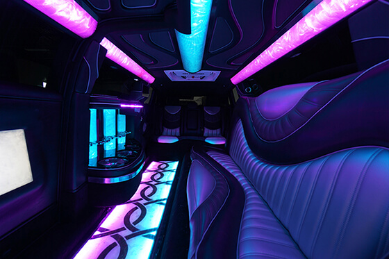 limousine interior with leather seats