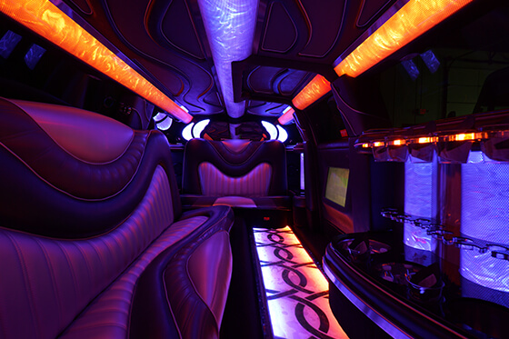 luxury limousine service with comfortable leather seating